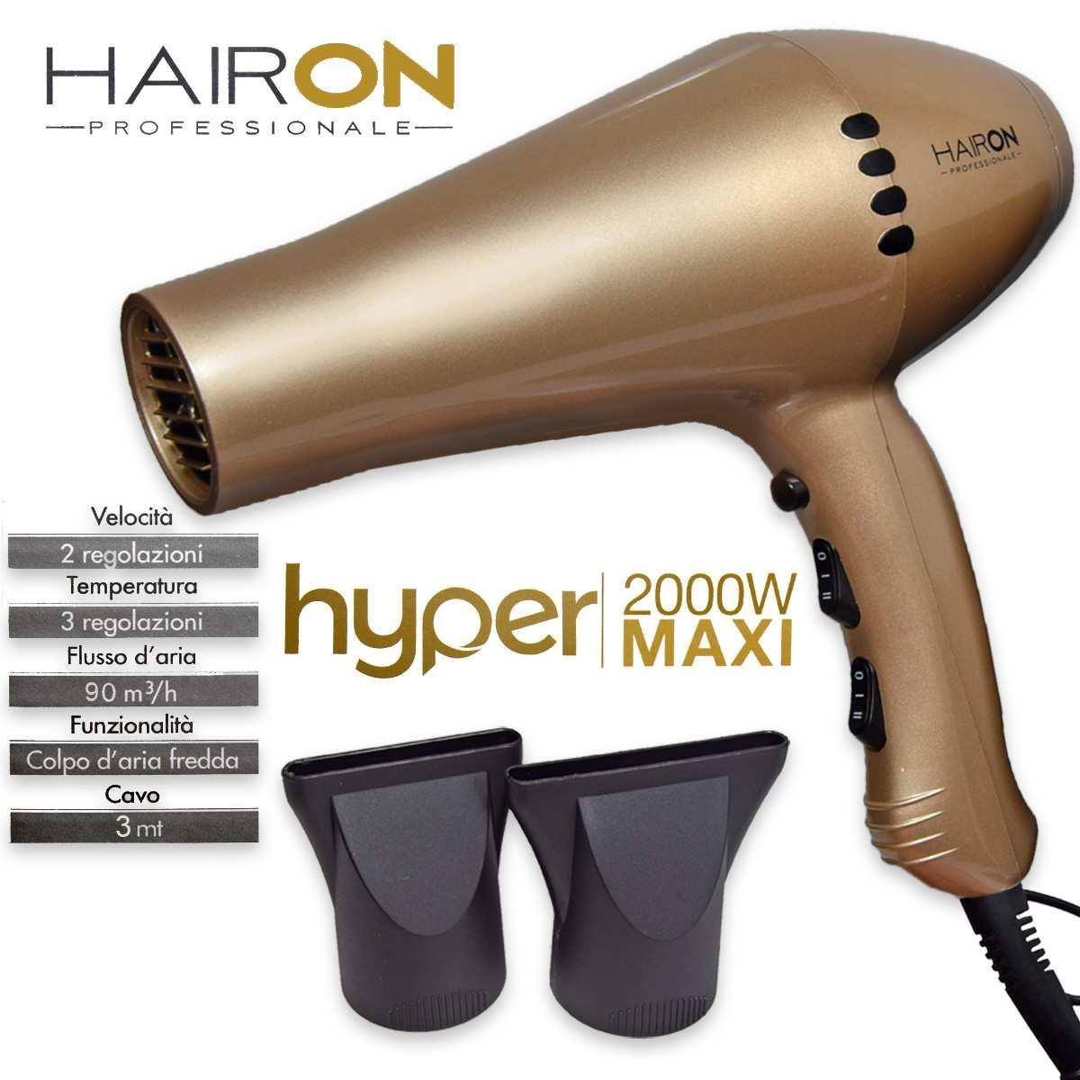 PHON asciugacapelli professionale HYPER GOLD HAIR ON