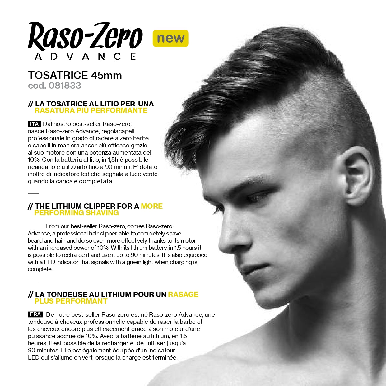 Tagliacapelli RASO-ZERO ADVANCE HAIR ON