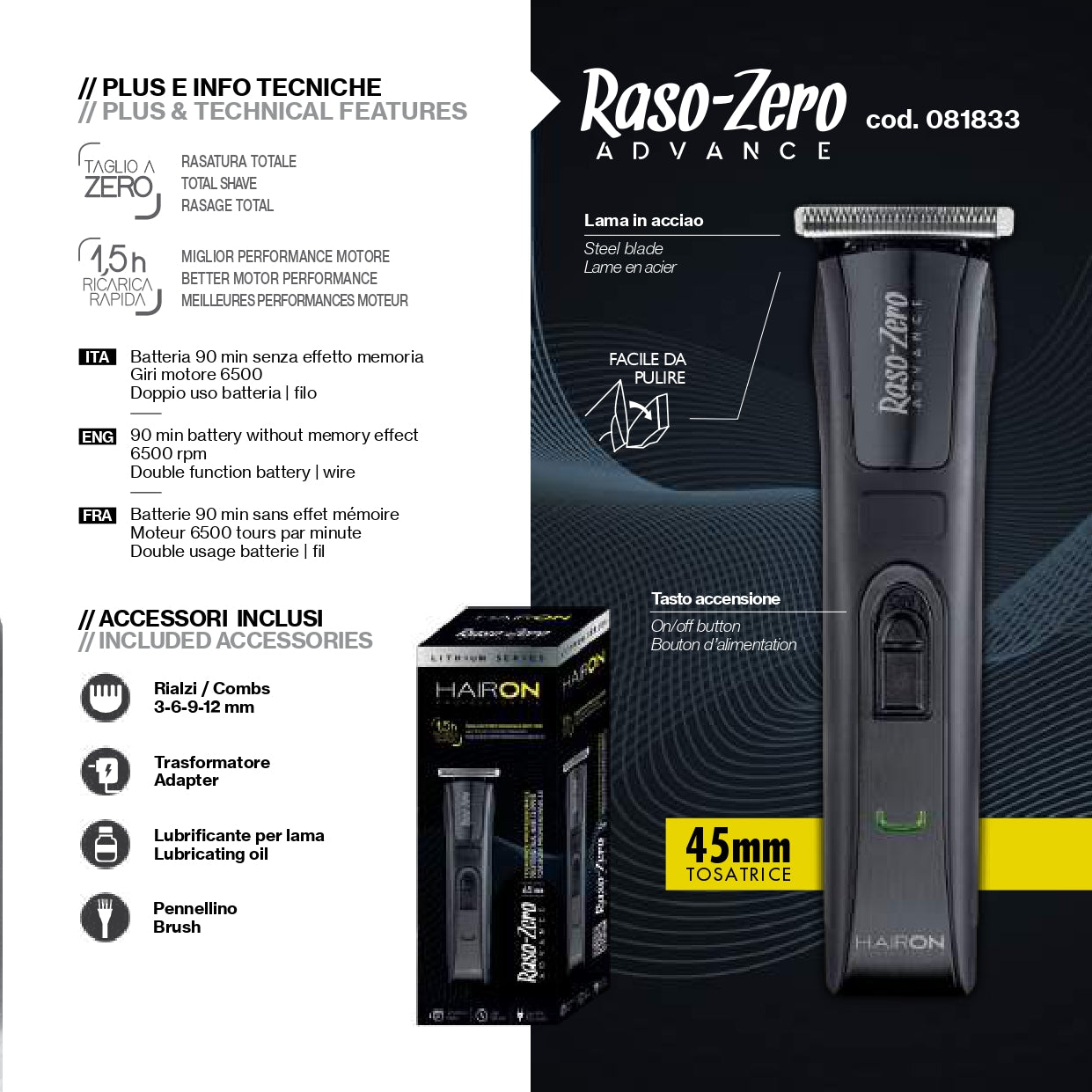Tagliacapelli RASO-ZERO ADVANCE HAIR ON